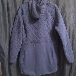 The North Face navy blue, hooded quilted and fleece Coat